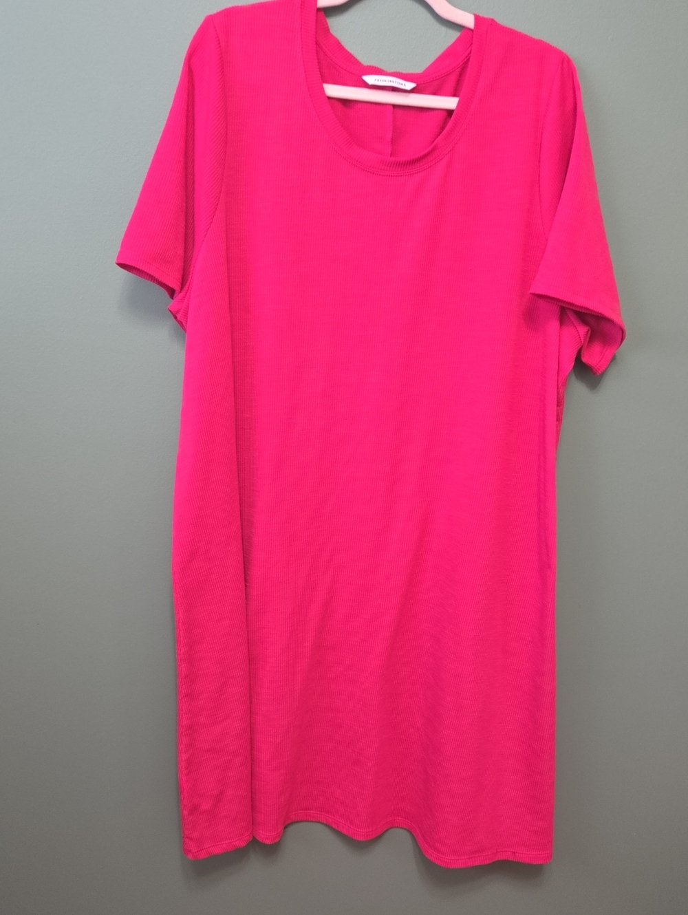 Penningtons Hot Pink Short Sleeve Tunic Dress Sz 3X